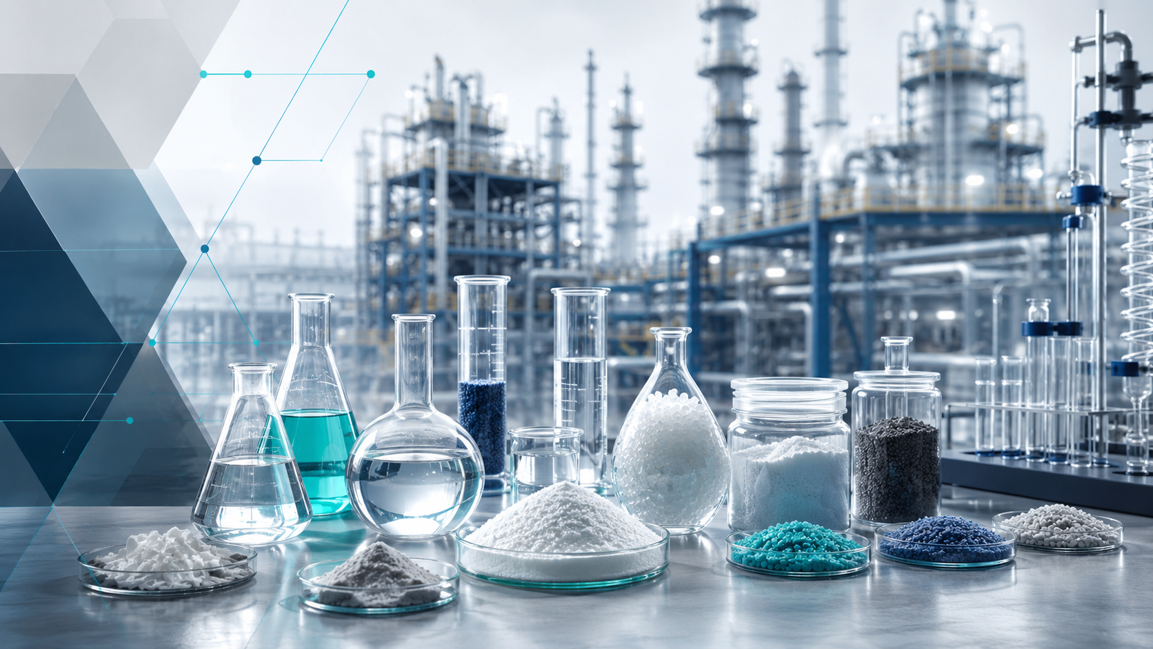 Surowce chemiczne, granulaty i próbki laboratoryjne dla przemysłu